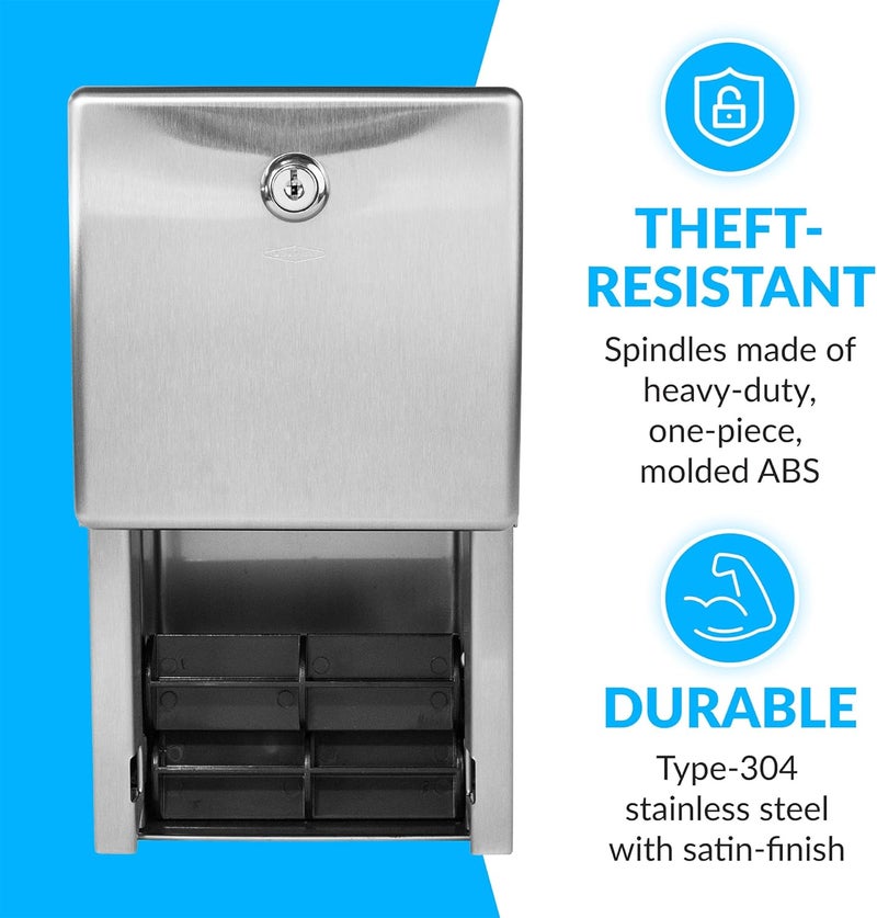 BOBRICK 2888 ClassicSeries Stainless Steel Surface-Mounted Multi-Roll Toilet Tissue Dispenser - Image 2